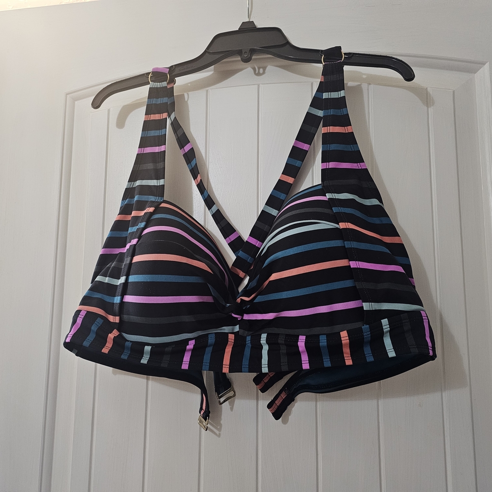 Striped Multicolor Women's Swim Top
